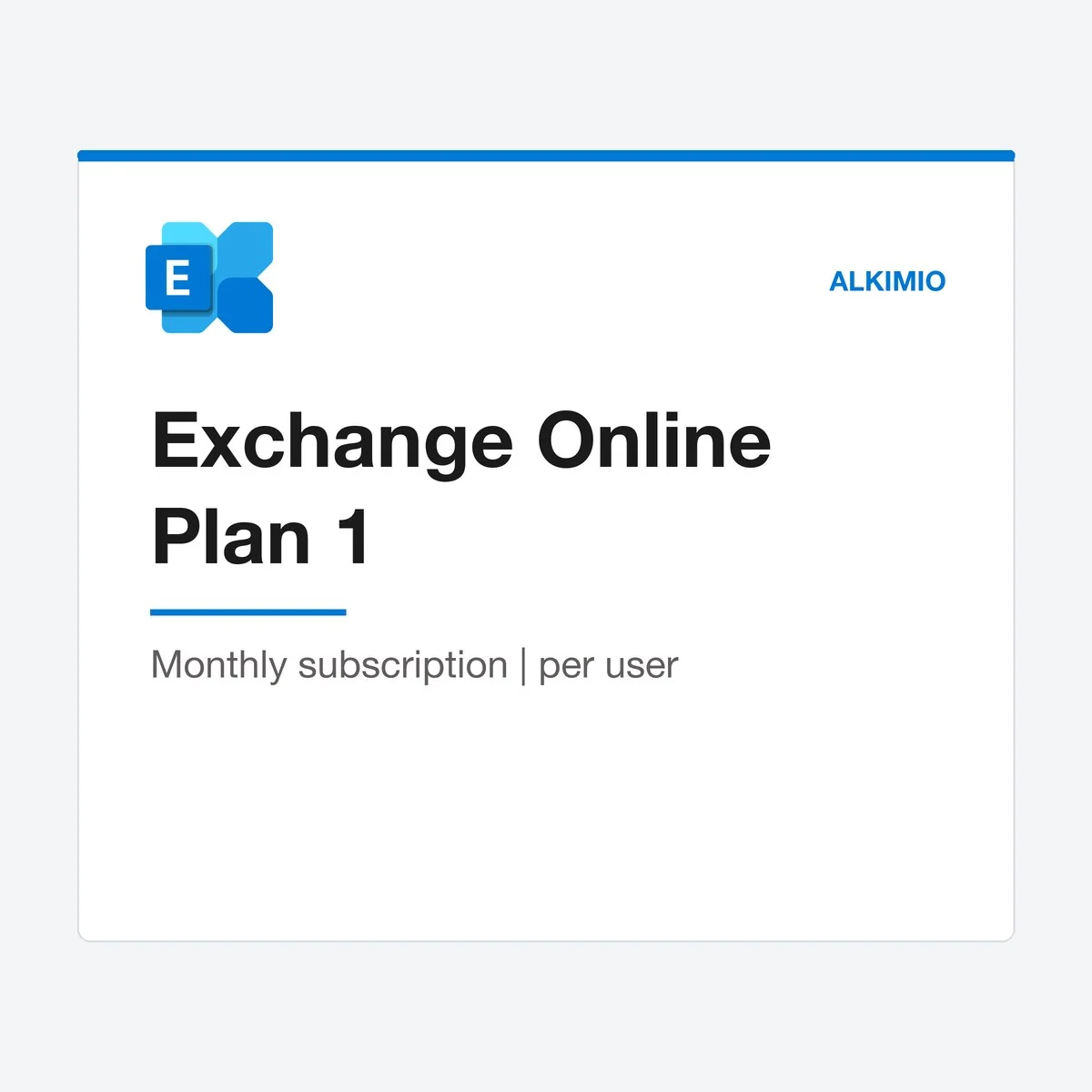Exchange Online Plan 1 license (monthly, per user) from Alkimio