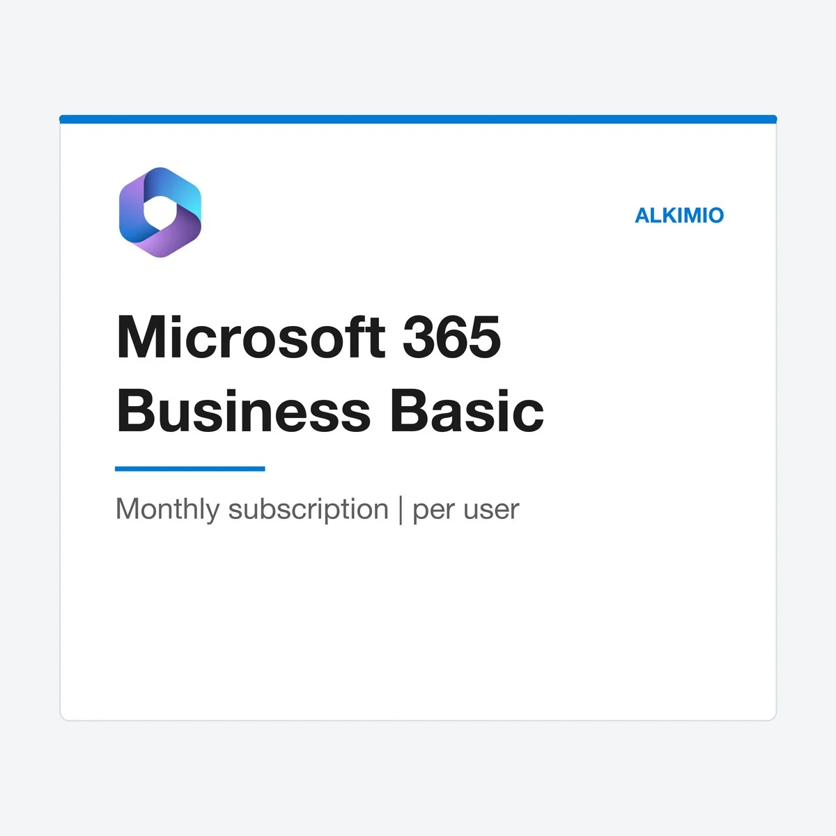 Microsoft 365 Business Basic license (monthly, per user) from Alkimio