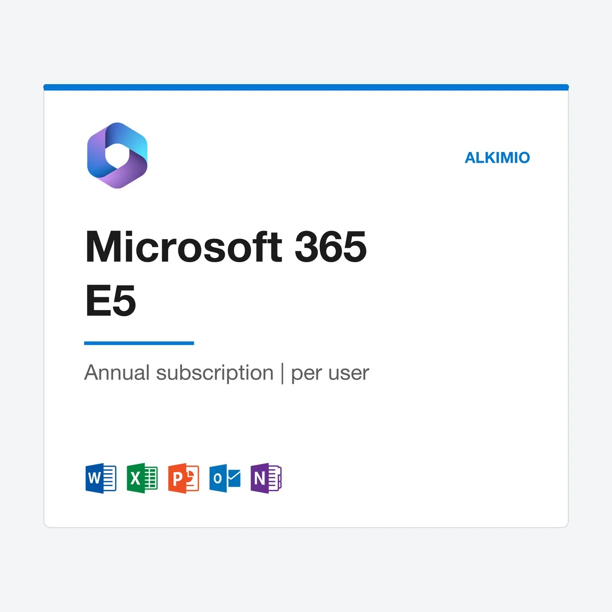Microsoft 365 E5 license (annual, per user) from Alkimio