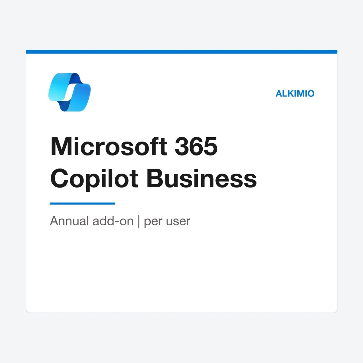 Microsoft 365 Copilot Business license (annual add-on, per user) from Alkimio