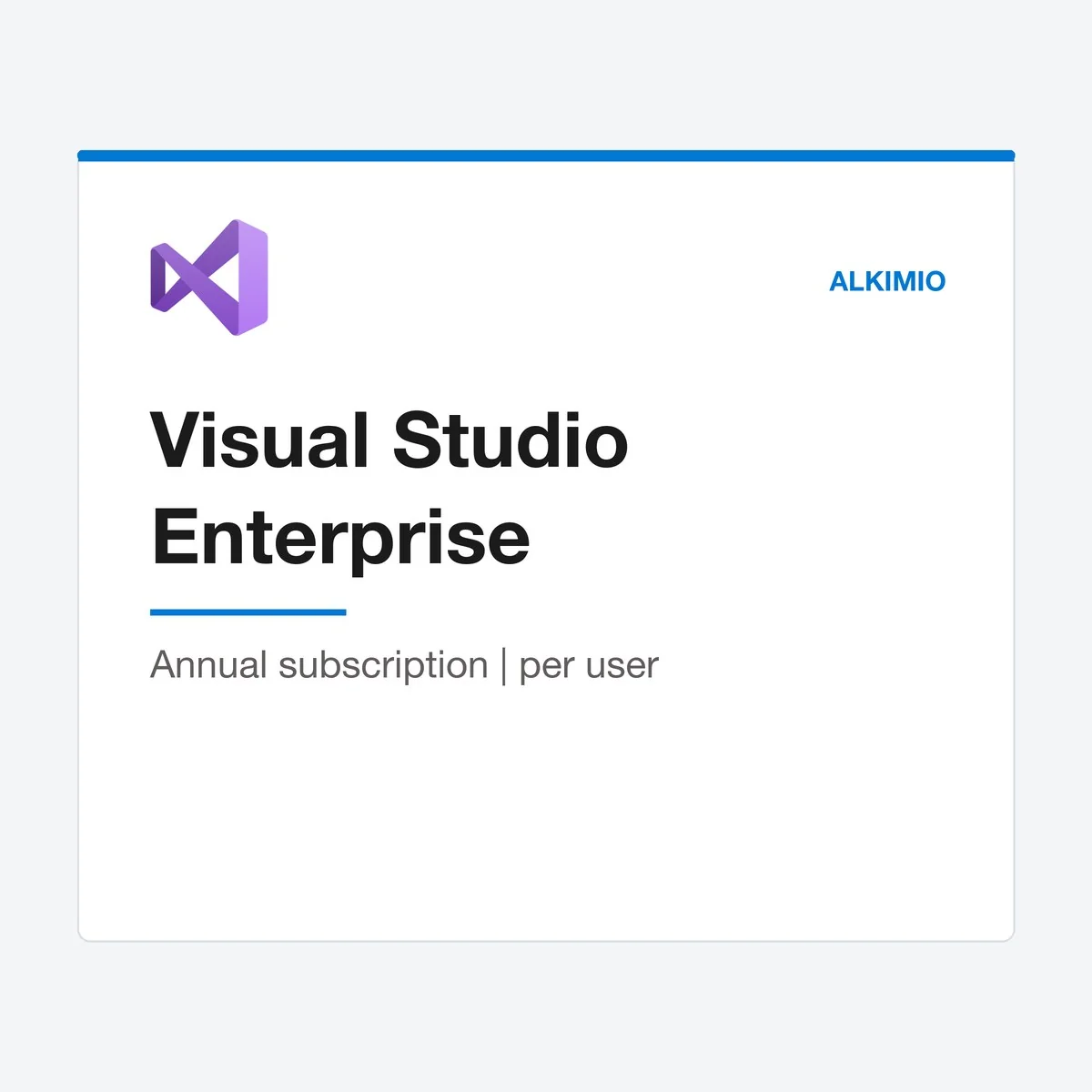Visual Studio Enterprise Subscription license (annual, per user) from Alkimio