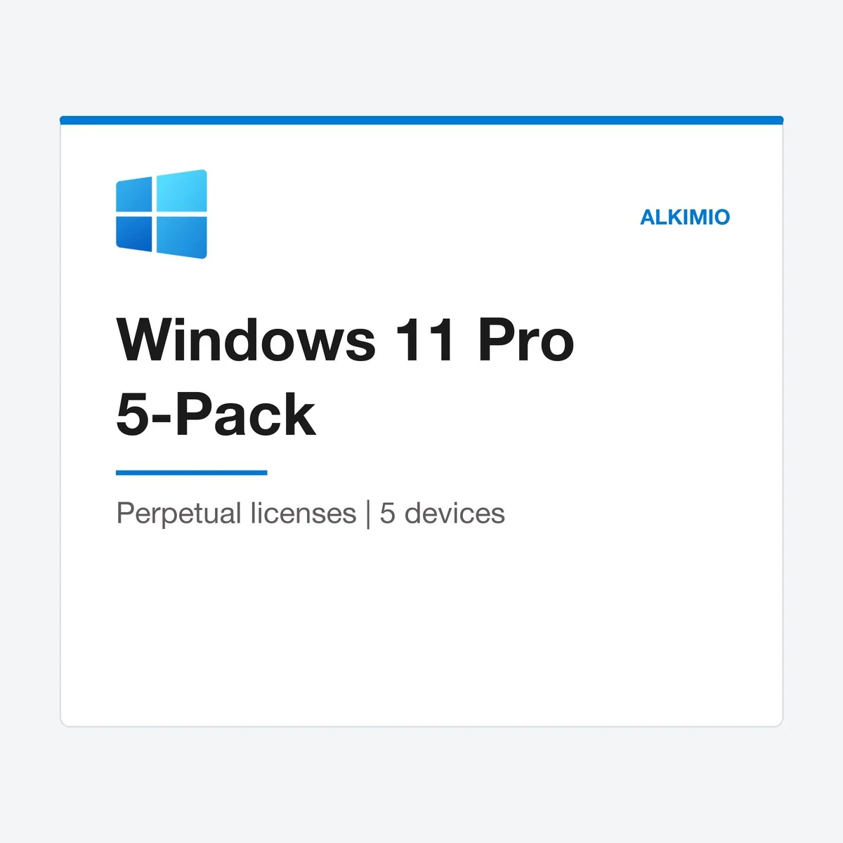Windows 11 Pro 5-Pack license (5 devices) from Alkimio