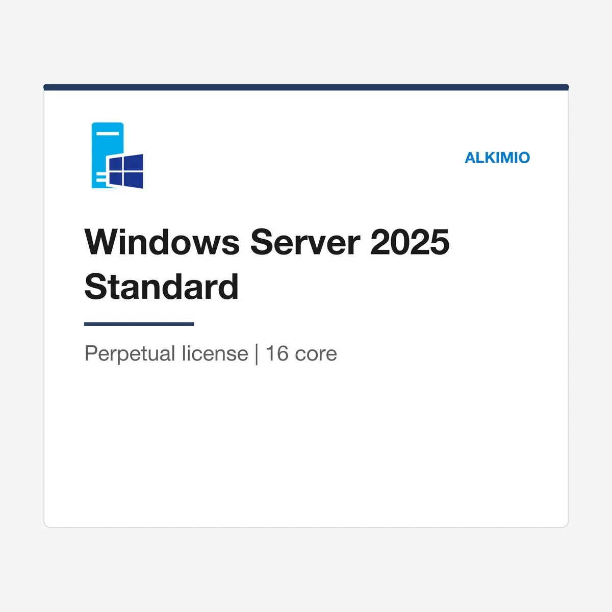 Windows Server 2025 Standard license (16-core) from Alkimio